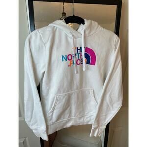 THE NORTH FACE White Bright Logo Hoodie Size Small